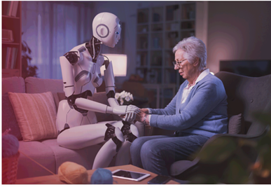 A person sitting on a couch holding a robot

AI-generated content may be incorrect.