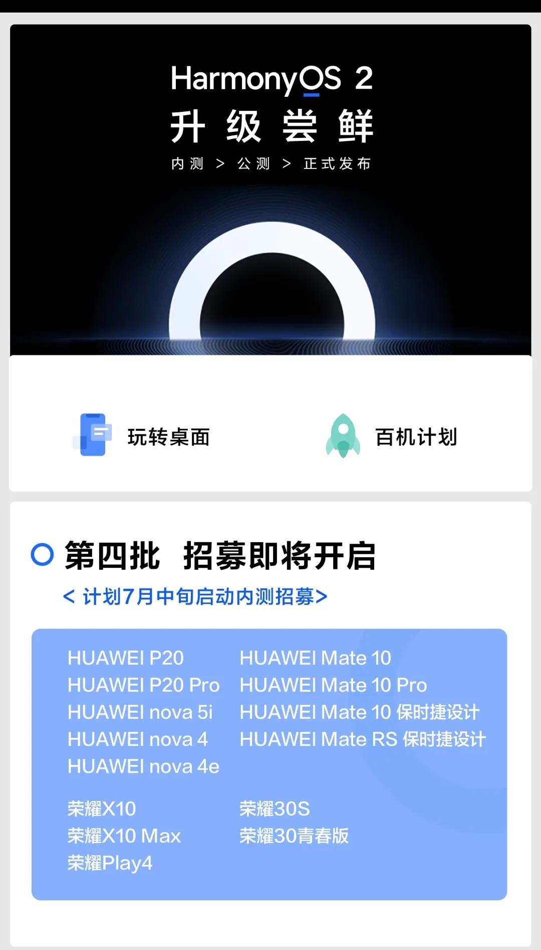 第四波鸿蒙内测将开始，多款荣耀机型在列，华为有望提前完成计划-鸿蒙开发者社区
